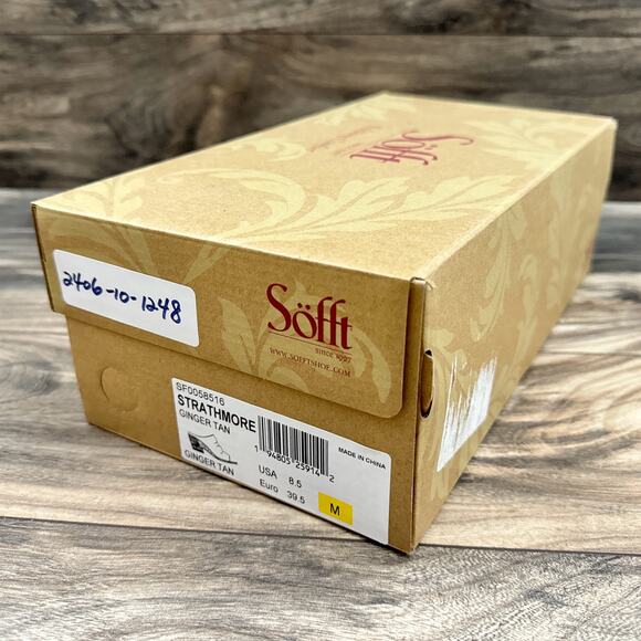 NIB Sofft Strathmore 8.5M Italian Suede Wedge Ruched Open Toe Slide Sandals - Picture 9 of 9